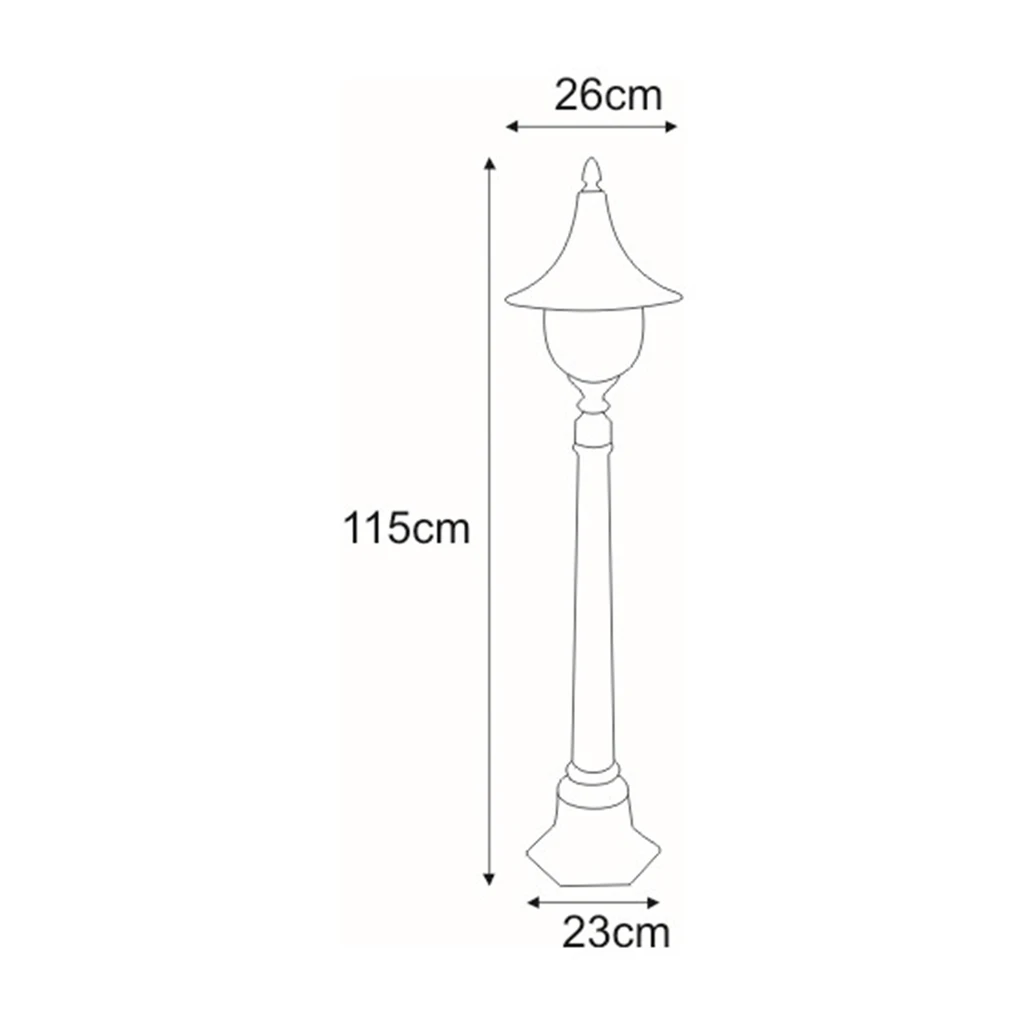 Lampa zewnętrzna outdoor stojąca wysoka czarna BOSTON - wymiary.