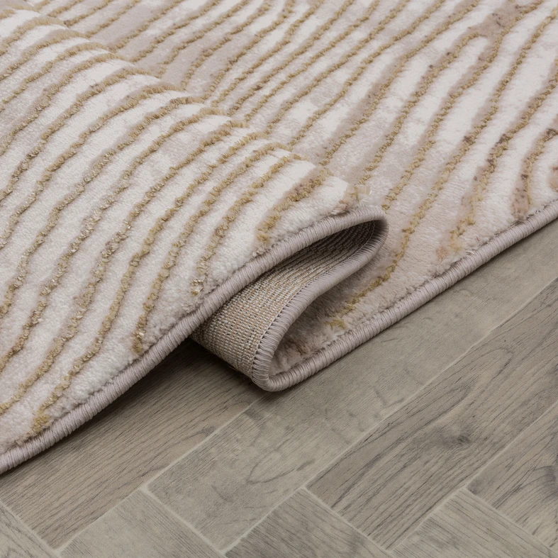 Abstraktný béžovo-zlatý koberec STUDIO 120x170 cm