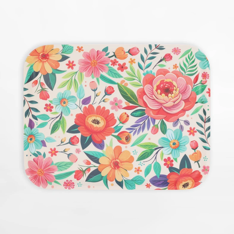 Kolorowa duża taca w kwiaty