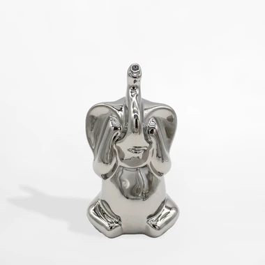 Dekoratívna strieborná figúrka SLON so zakrytými očami 13,8 cm