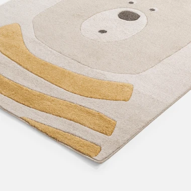 Krémový koberec s medvedíkom KIDY 80x150 cm