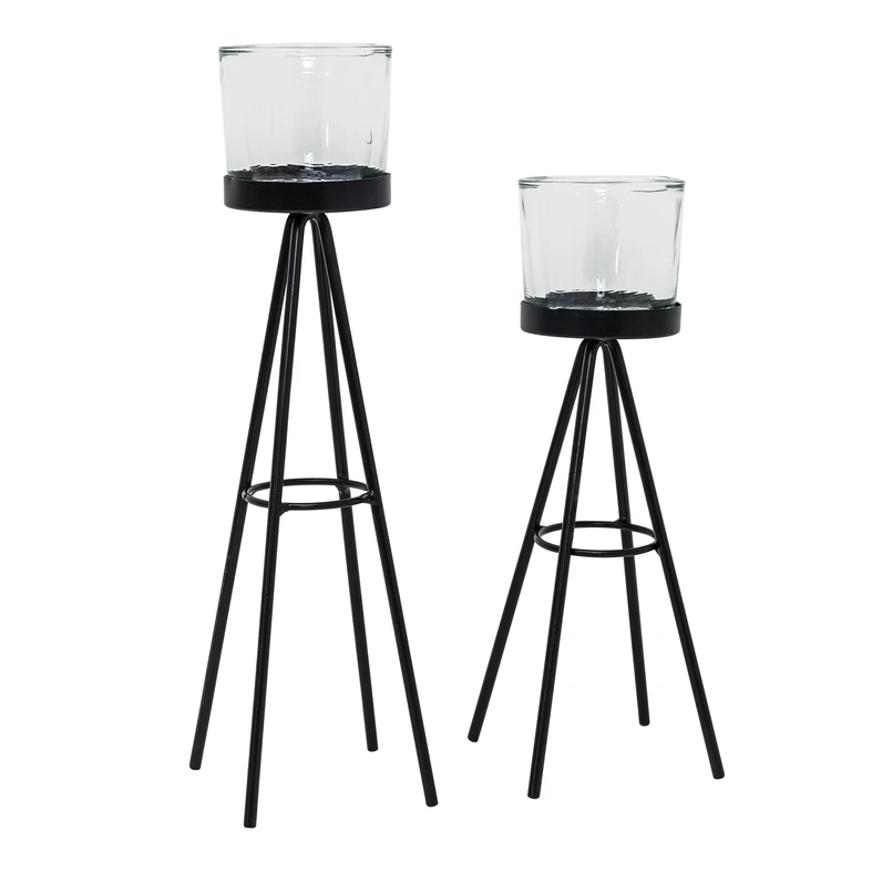 Sada 2 kovových svietnikov na čajové sviečky