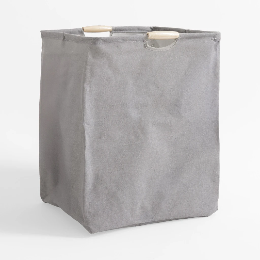 Szary kosz do przechowywania z uchwytami