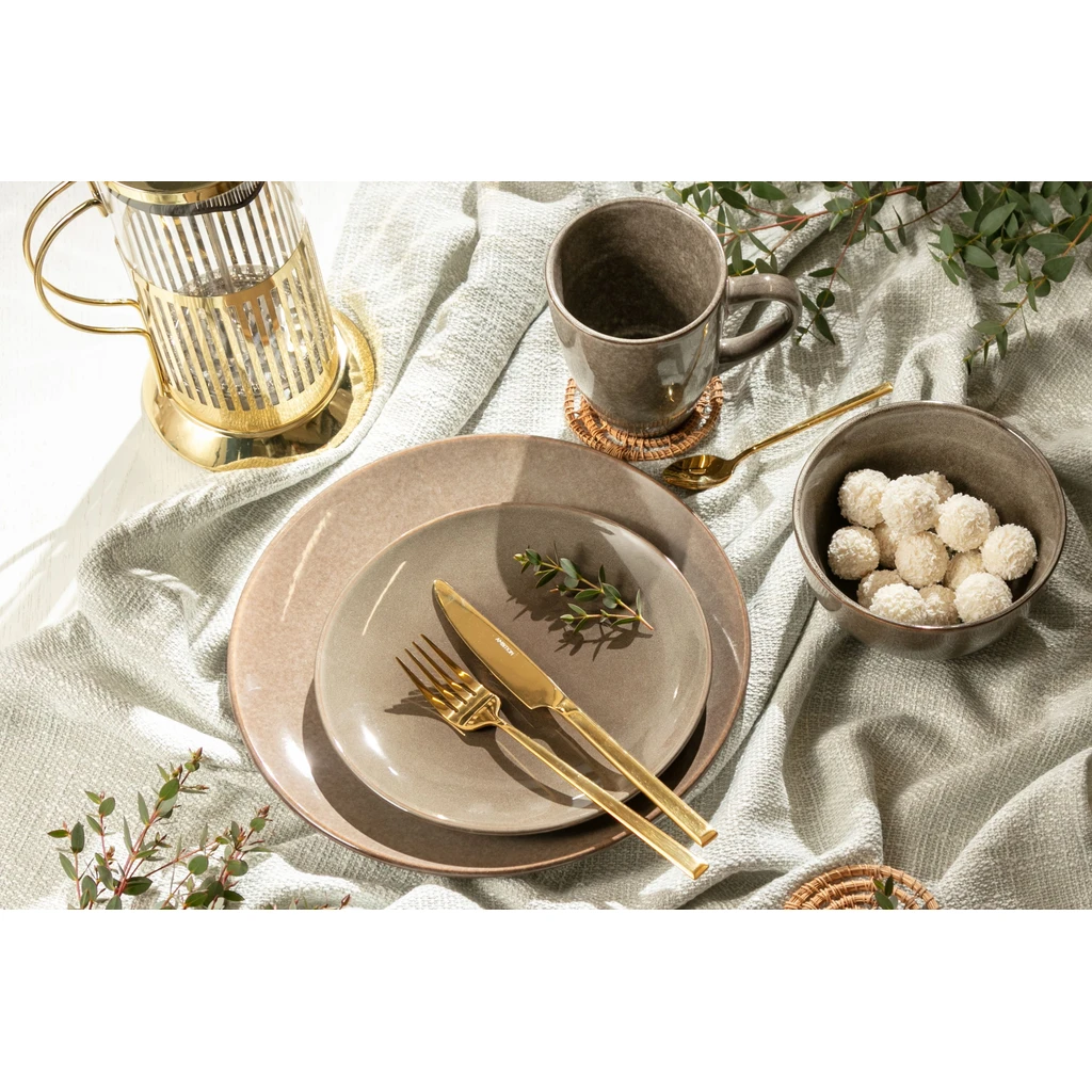 Hnedý keramický dezertný tanier LUNA 20 cm