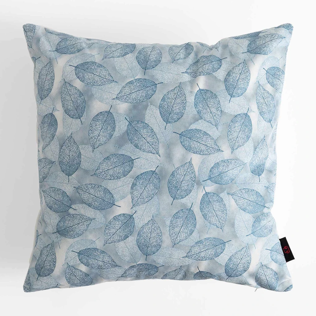 Biało-niebieska poszewka welurowa