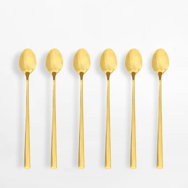 Lyžičky na latte COMO GOLD, 6 kusov