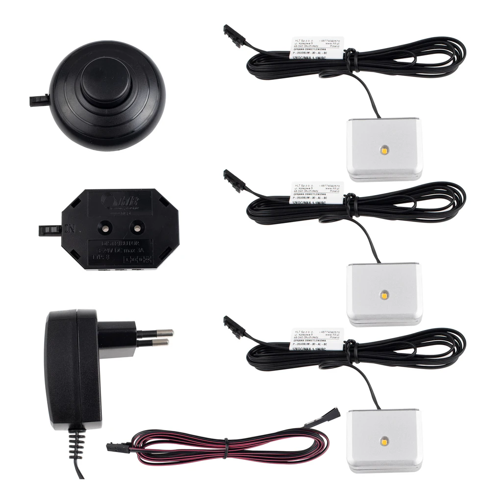 3-bodové DOJO 3D LED osvetlenie s vypínačom, studená farba