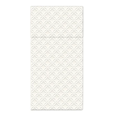 Biele obrúsky s vreckom na príbor POCKET INSPIRATION MODERN 16 ks.