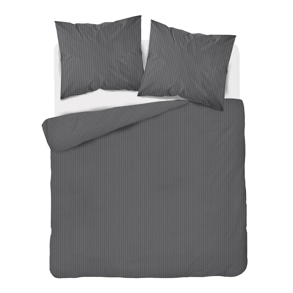 Bavlnená damašková posteľná bielizeň PURE, tmavosivá 160x200 cm
