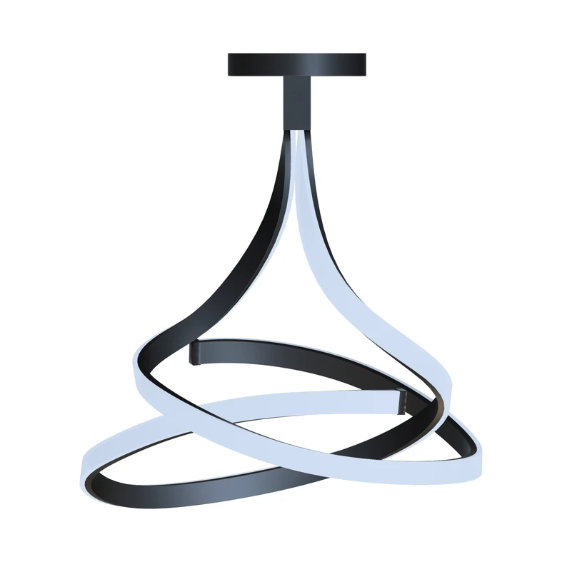 LED prisadený luster čierny VISO 60 cm