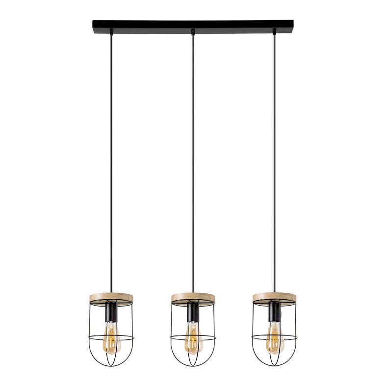 Rustikálne závesné svietidlo dubové drevo RENO III, 3xE27