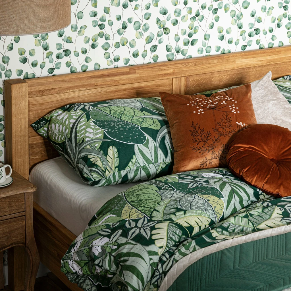 Súprava posteľnej bielizne z bavlneného saténu UMHLANGA BOTANIC 220 x 200 cm