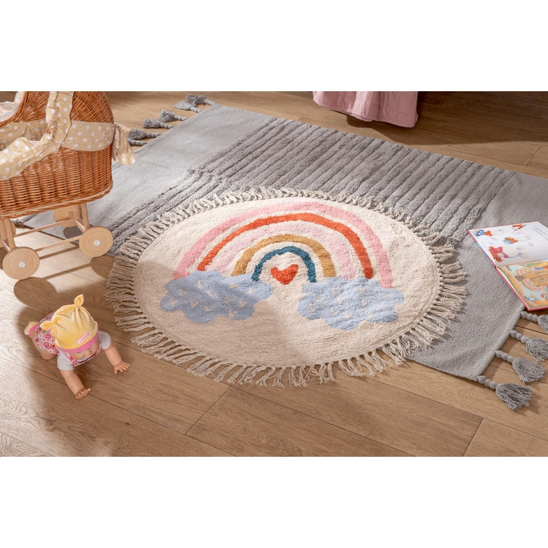 Detský koberec so strapcami KRUH 90 cm