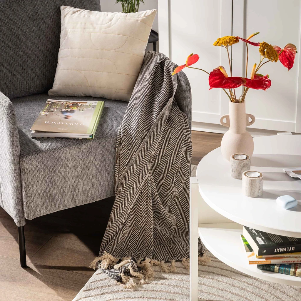 Tmavosivá deka SALINA 125x150 cm