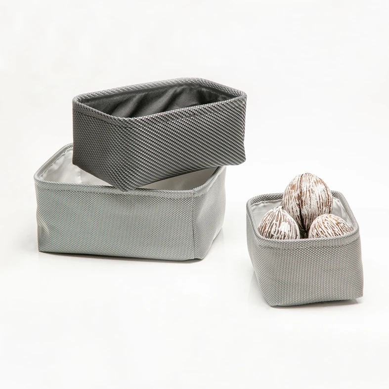 Sivý úložný košík 24 x 17 x 11 cm