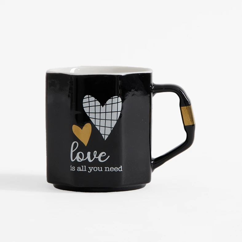 Porcelánový hrnček LOVE čierny 330 ml