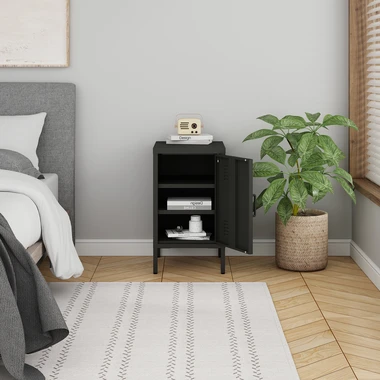 Nočný stolík SOLANS čierna