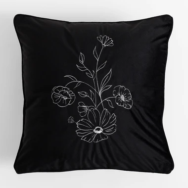 Dekoračná obliečka na vankúš čierna PERLA 45x45 cm