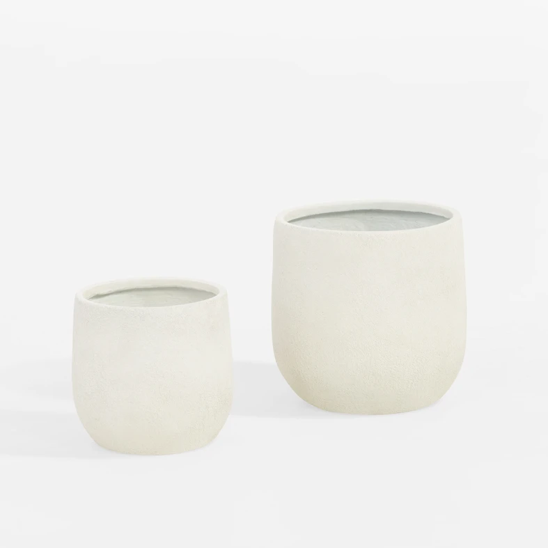 Súprava 2 bielych kvetináčov