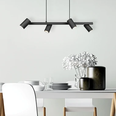 Luster na lanku čierny 4xGU10 MARLEY