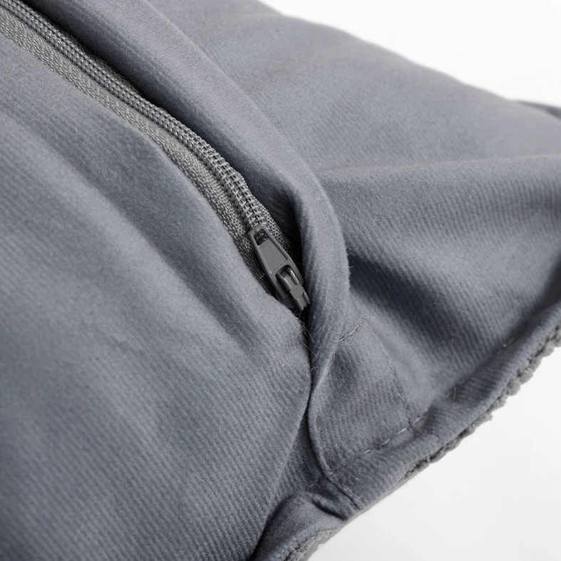 Ciemnoszara poszewka ozdobna z zamkiem