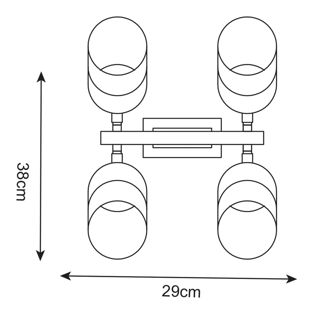Stropné svietidlo PORTO CL19020-4-BL 4xE14