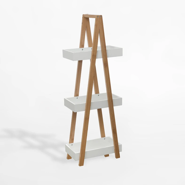 Bambusowy regał łazienkowy z 3 półkami