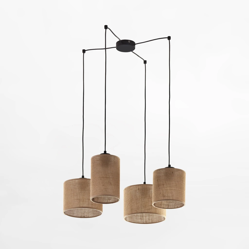 Ten model lampy JUTA posiada niewielka podsufitkę i długie przewody, które możesz rozpiąć na powierzchni sufitu.