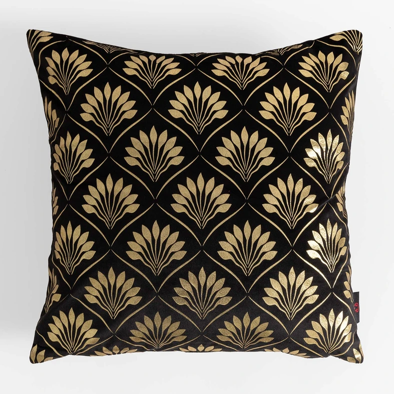 Czarna dekoracyjna poszewka w stylu art deco