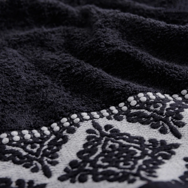 Bavlnený uterák čierno-biely AGADIR 30x50 cm