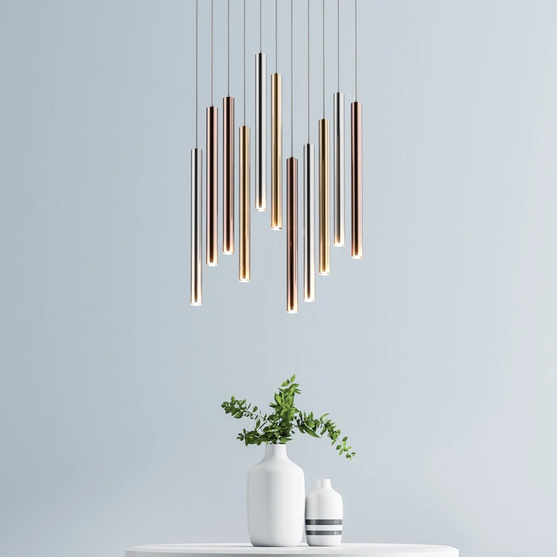 LED luster na lanku strieborno-zlatý LOYA P0461-11A-B5SC