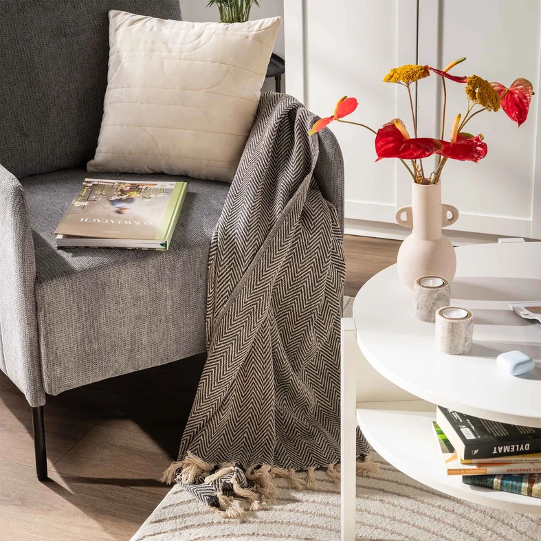 Tmavosivá deka SALINA 125x150 cm