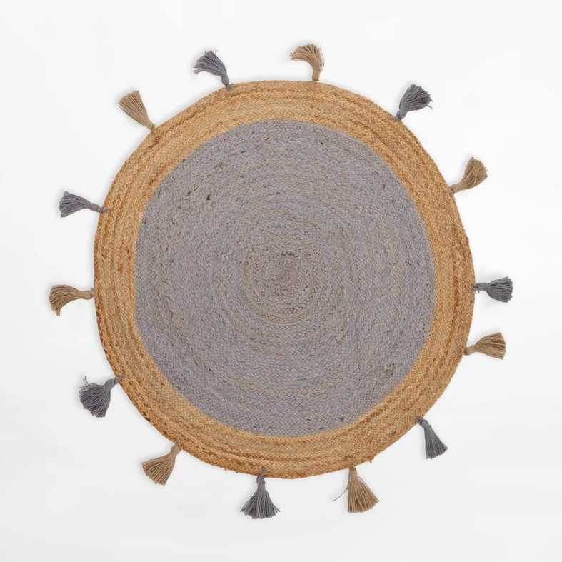 Okrúhly jutový koberec BRUGA, geometrický, 100 cm