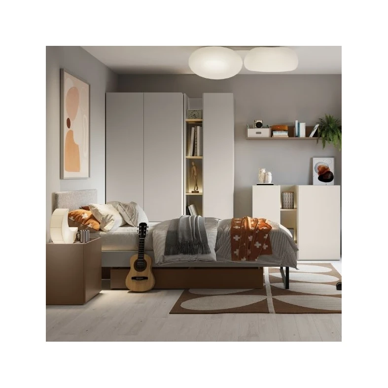 Minimalistyczna szafka nocna w kolorze truflowym