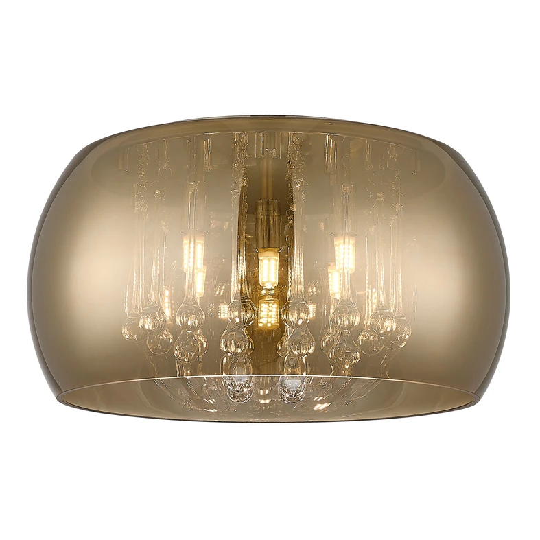 Ekskluzywna lampa CRYSTAL o złotym wykończeniu zadba o styl i odpowiednią prezencję salonu.