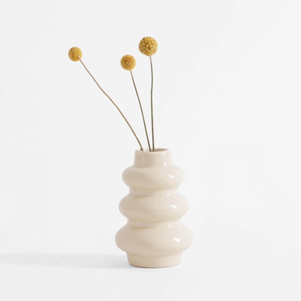 Váza snehuliak v béžovej farbe 12 cm