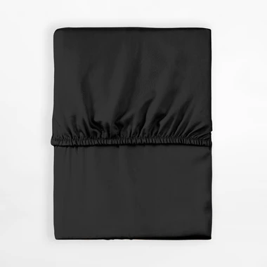 Saténové prestieradlo s gumičkou čierne PURE 160x200 cm