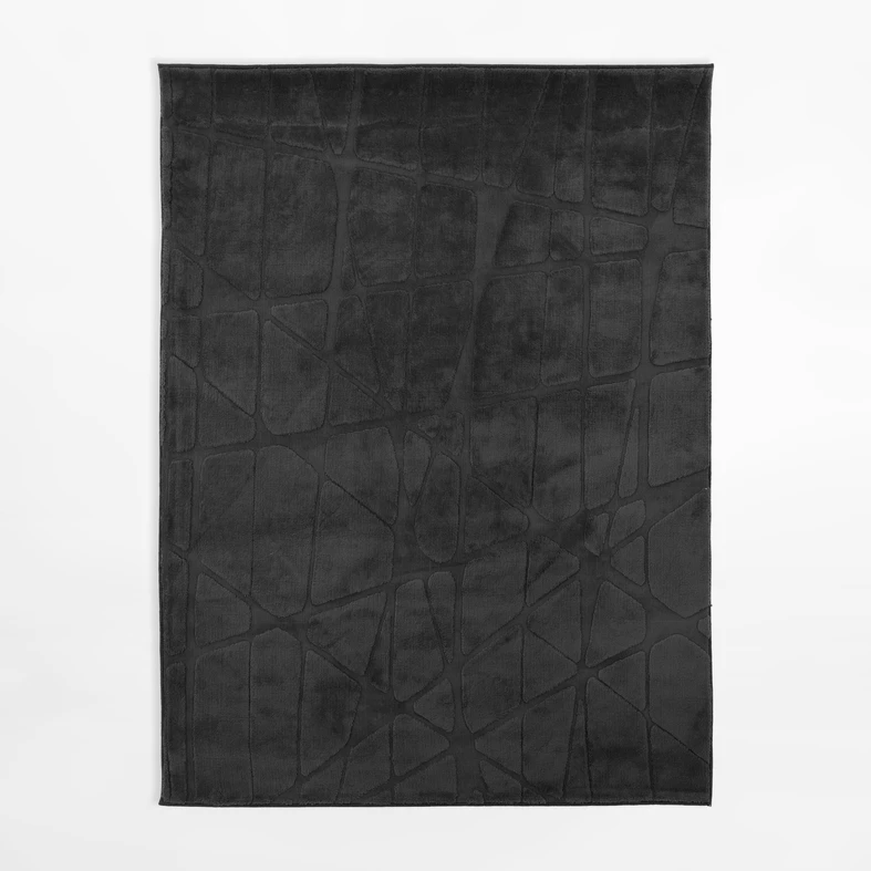 Geometrický koberec ACTION, čierny, 120x160 cm