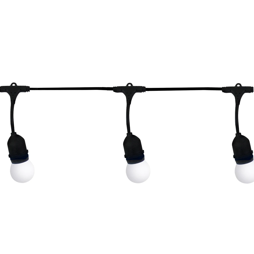 Vonkajšia svetelná reťaz PARTY iP44 5,6 m mliečna