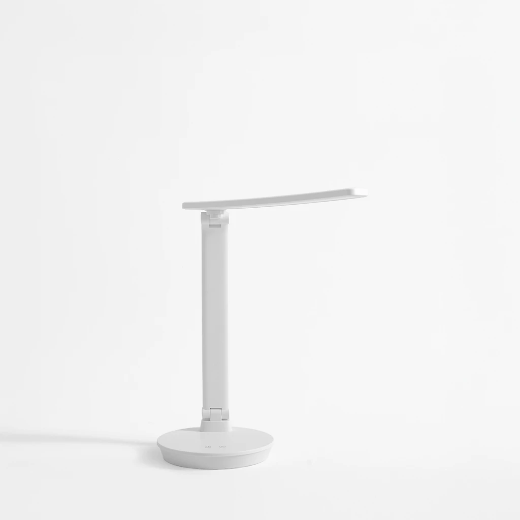 Stolná LED lampa s okrúhlou základňou biela