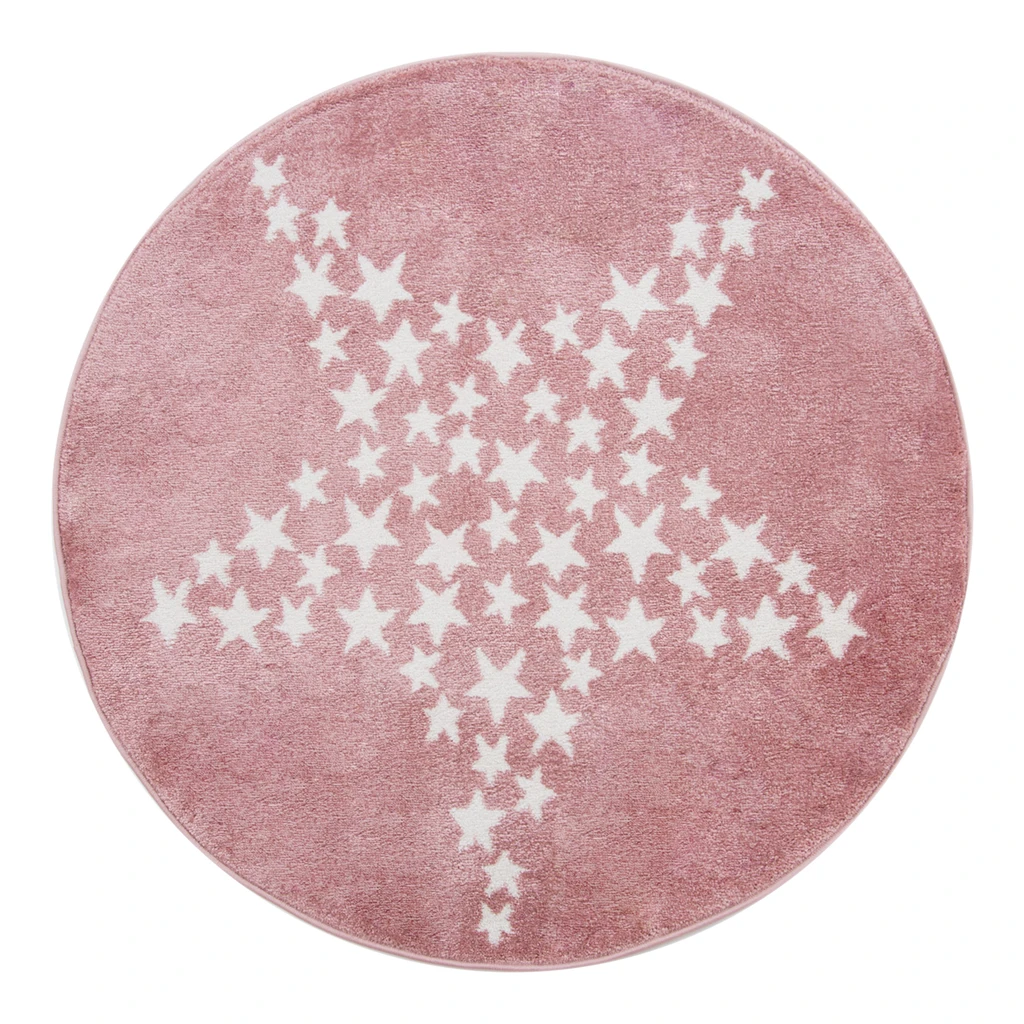 Koberec KIDS HVIEZDA okrúhly ružový 120 cm