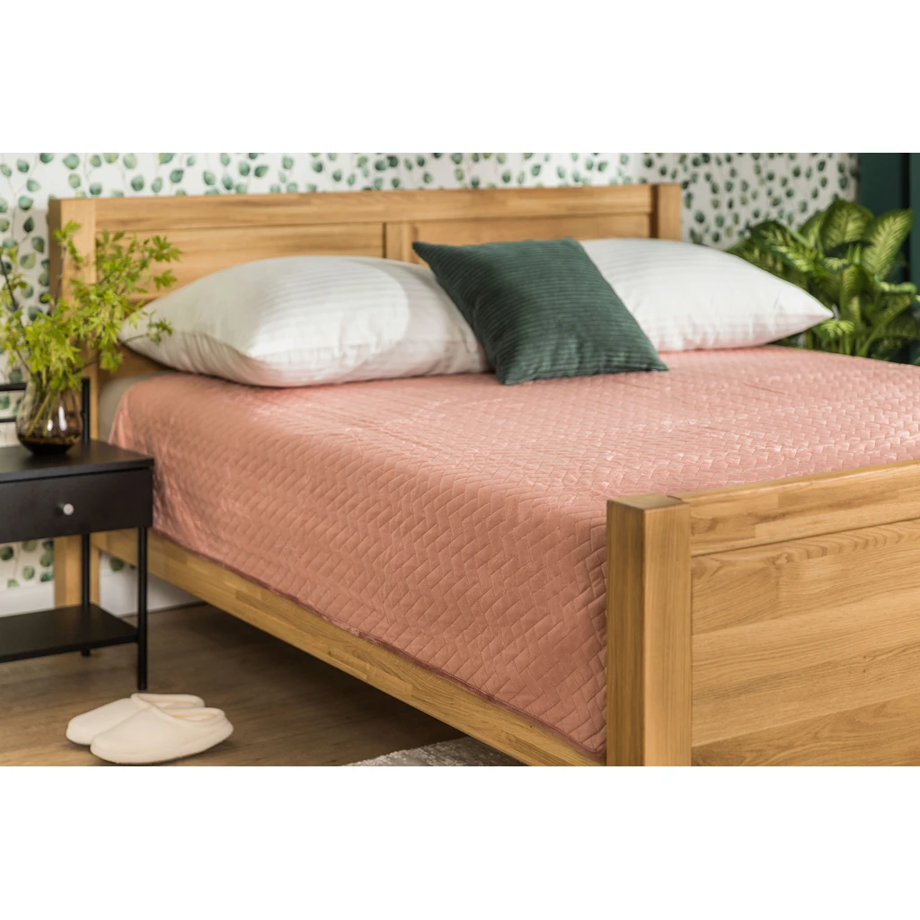 Ružový zamatový prehoz VELVET 180x200 cm