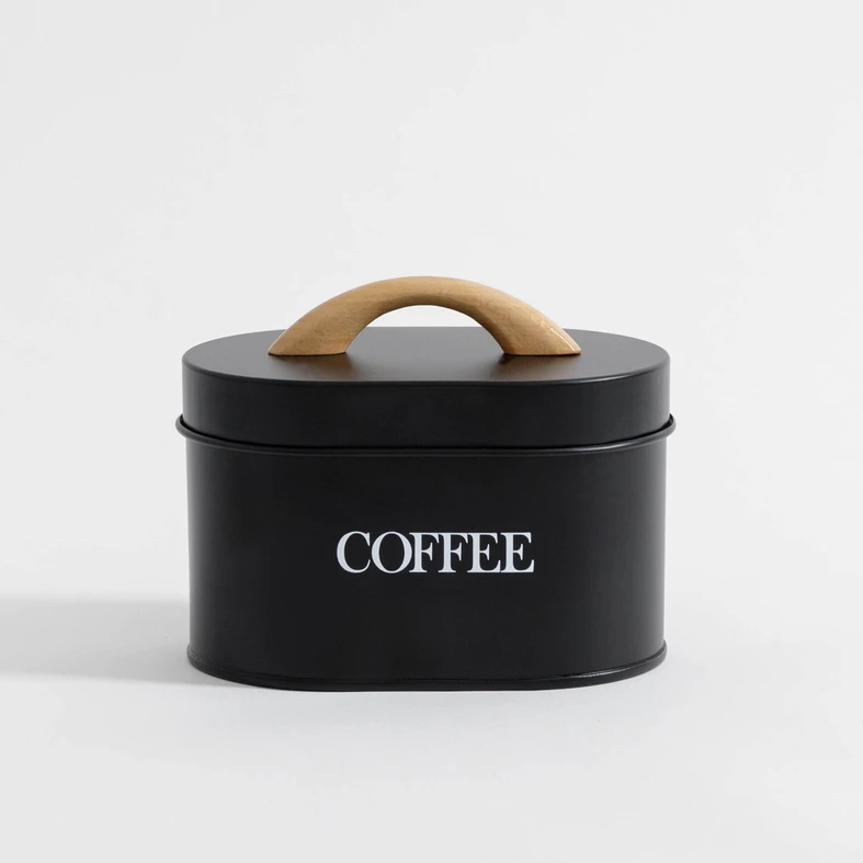 Kuchynská nádoba na kávu čierna 15 cm