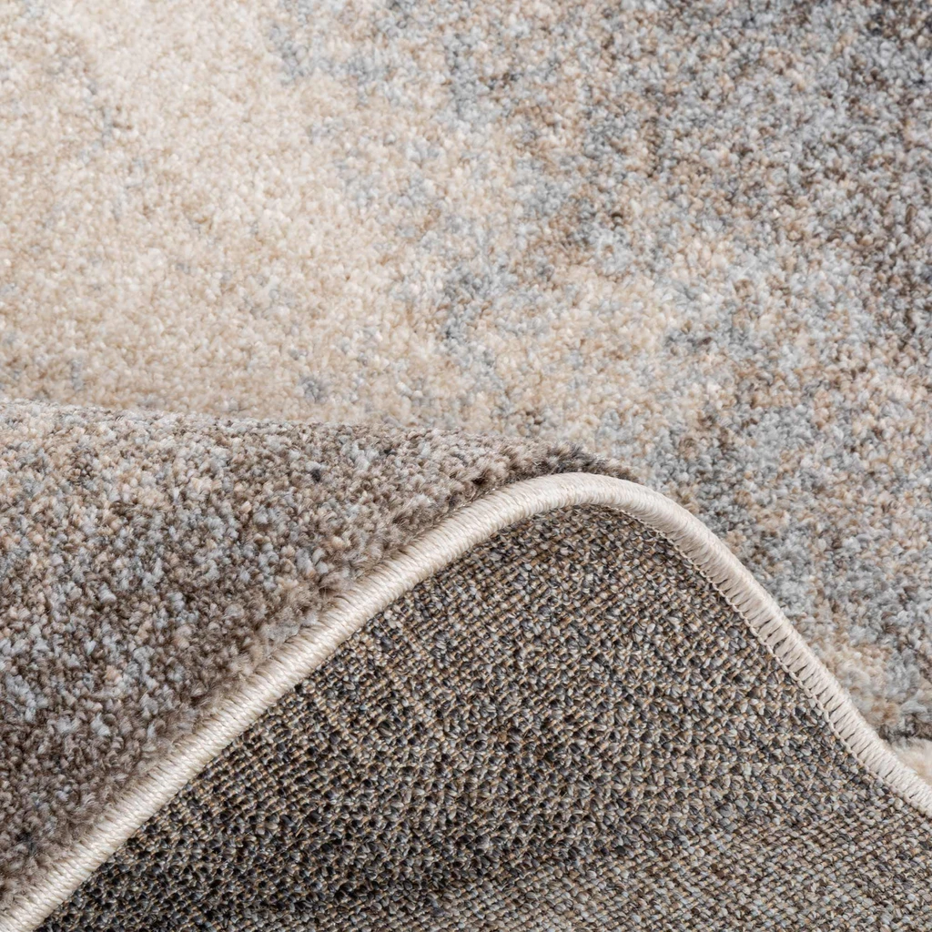 Prostokątny dywan abstrakcyjny szaro-beżowy