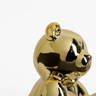 Dekoratívna figúrka MEDVEDÍK zlatá 11 cm