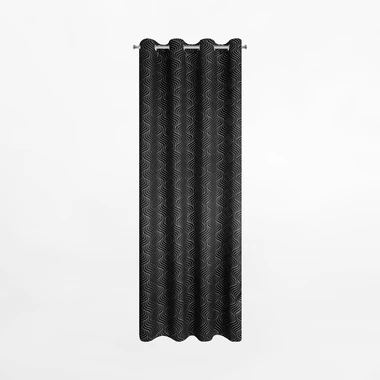 Záves na priechodkách v čiernej a striebornej farbe OLETA 140x250 cm