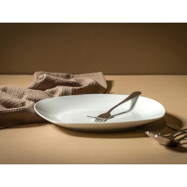 Porcelánový dezertný tanier QUADRO biely 20,9 x 19 cm