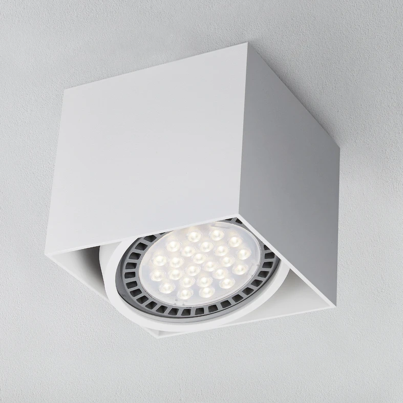 Zapustené bodové svietidlo biele BOX1, 13,2 x 13,2 cm