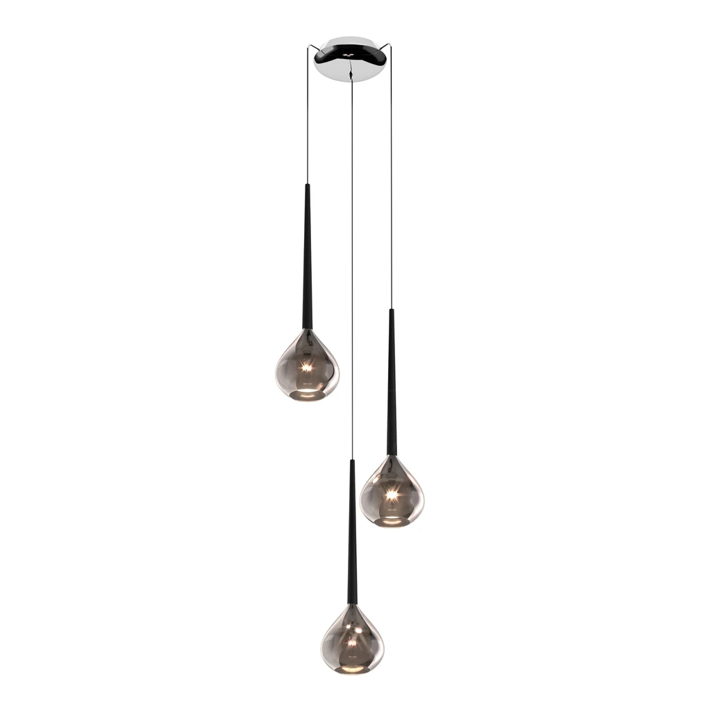 Závesné svietidlo s okrúhlym stropným krytom LIBRA SMOKY