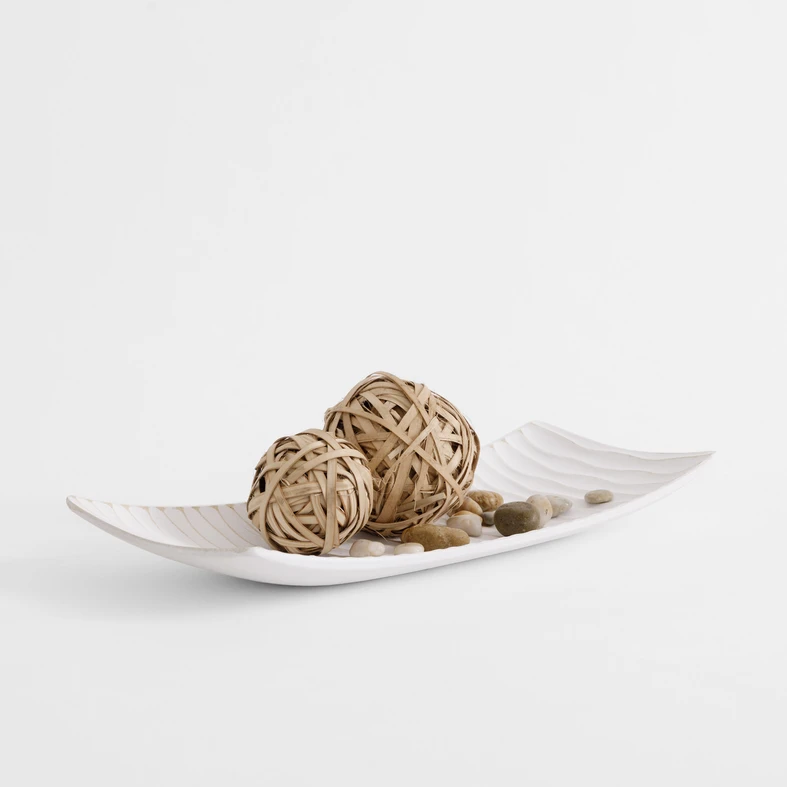 Prostokątny talerz ozdobny falowany